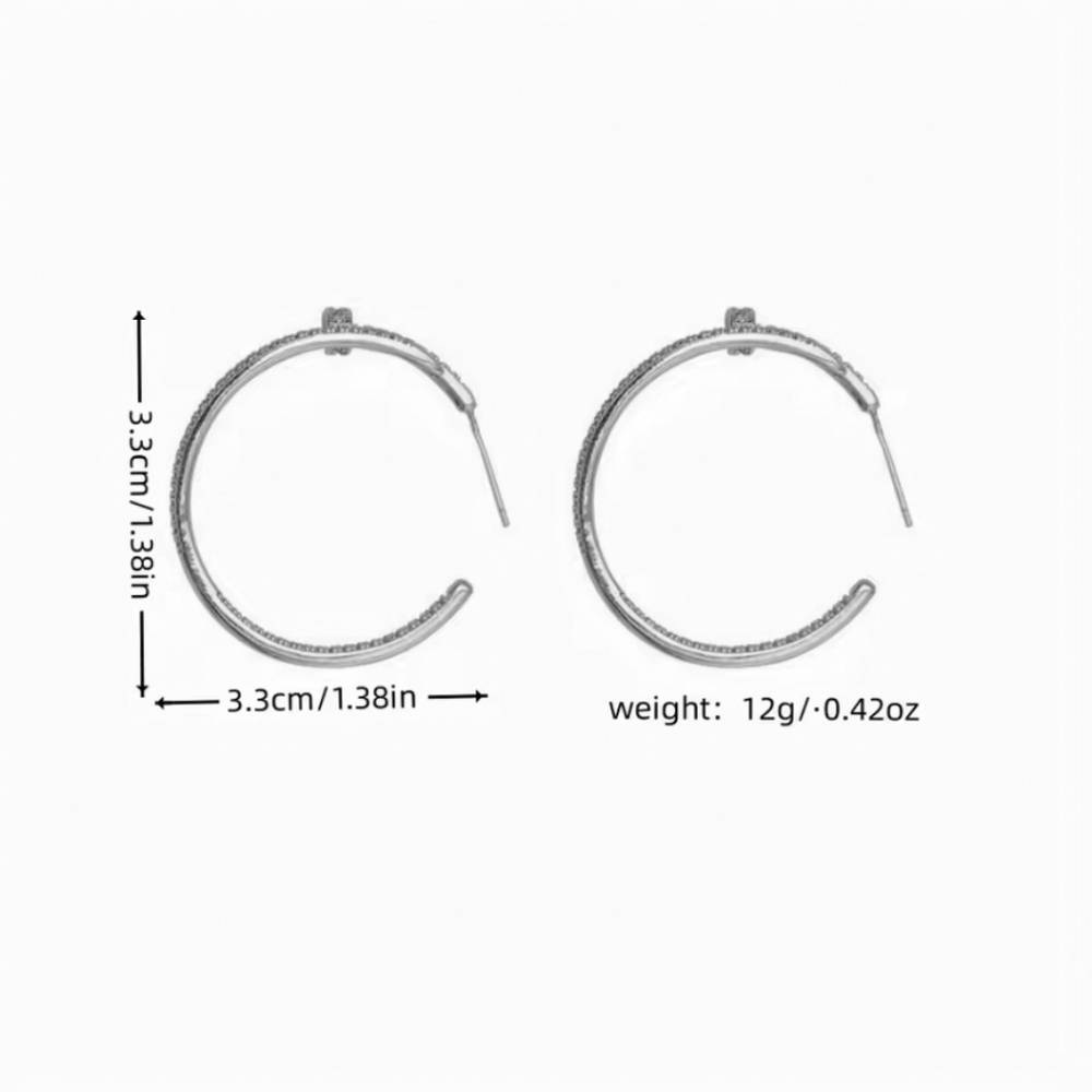 Nail CZ Earrings - Picture 4 of 6